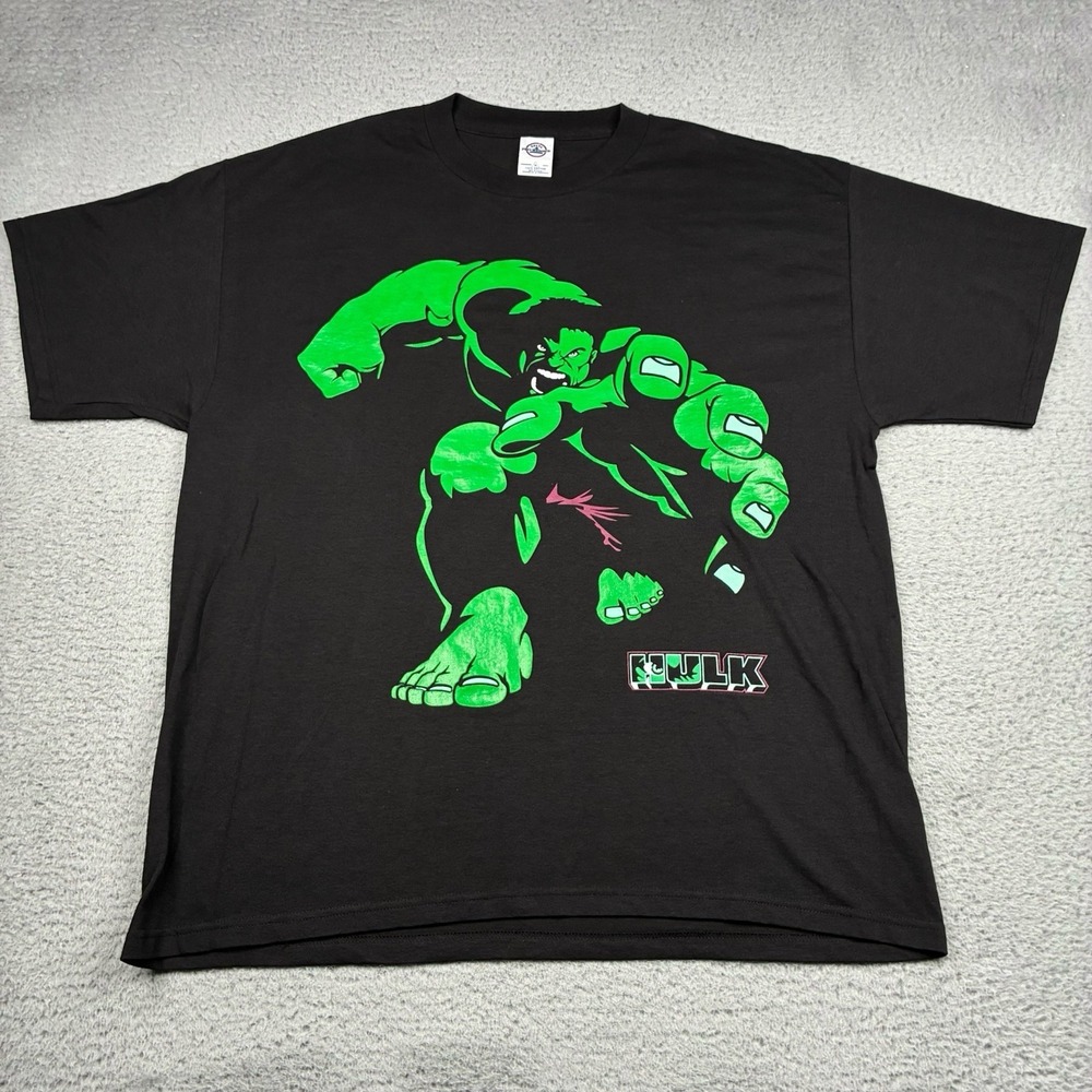Vintage 2003 Incredible Hulk T-Shirt Men's XL Black Marvel Comic Graphic Y2K